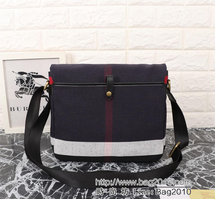 BURBERRY巴寶莉 Canvas 格紋信使包 奢華牛皮飾邊 39192  Bhq1306